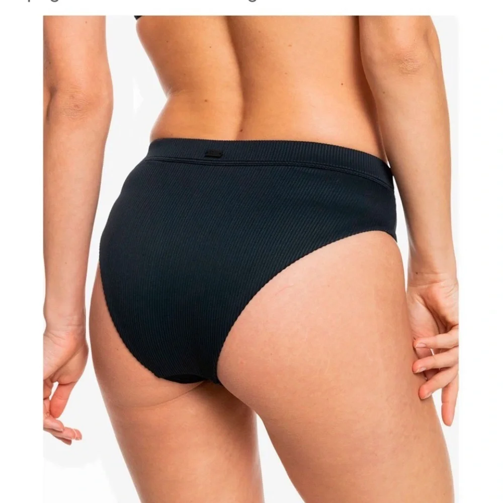 ROXY Love The Shorey Ribbed High Rise Bikini Bottom NEW